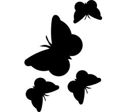 Stencil Schablone 4 Schmetterlinge